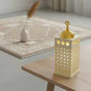 Large Ivory and Gold Lantern with Removable Crescent Dome