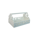 White Wooden Cut Out silhouette with Handle Tray