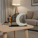Wooden White Crescent Moon with Hanging رمضان& Black Arch Home / Table Decoration for Ramadan & Eid