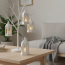 Matt White Mirror Glass Mini Plastic Lantern For Ramadan & Eid