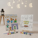 Kids 2 Pack Canvas Picture with Wooden Easel with Paints
