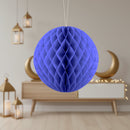 Blue Paper Hanging Honeycomb Sphere Balls Eid Party Decoration
