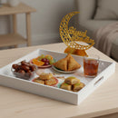 White Tray with Blessed Ramadan Slot-in Sign (757-11)