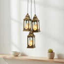 Bronze Mini Square Plastic & Mirrored Glass LED Lantern For Ramadan & Eid