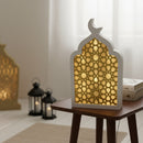 White Masjid Minaret LED Stand For Ramadan & Eid