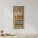 Giant Hessian Ramadan Advent Calendar With Wooden Rod (100cm x 47cm)