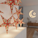 Large Red & Brown Paper Hanging Star Eid & Ramadan Decorations