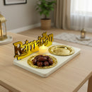 Ramadan Candle with 2 Mini Gold Plates & Tealight (757-54)