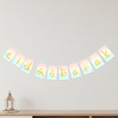 Pastel Multicolour Eid Mubarak Rectangle Card Bunting - 2 meters