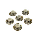 Set of 6 Geo Gold  Design Cups & Saucers Set (HS-19008-1)