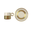 Set of 6 Ivory & Gold Ripple Design Cups & Saucers (XJ1016-A)