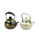 Black Gold & White Gold Round Calligraphy Marble Print Teapot -2L