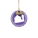 Purple Wooden Hanging Decoration With Elegant Mosque Design for Ramadan & Eid