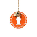 Orange Wooden Hanging Decoration With Lantern Design for Ramadan & Eid