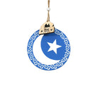 Blue Wooden Hanging Decoration With Crescent Moon & Star Design for Ramadan & Eid