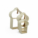 Set of 3 Ivory Stands with Wooden Shelves (2460789-2)