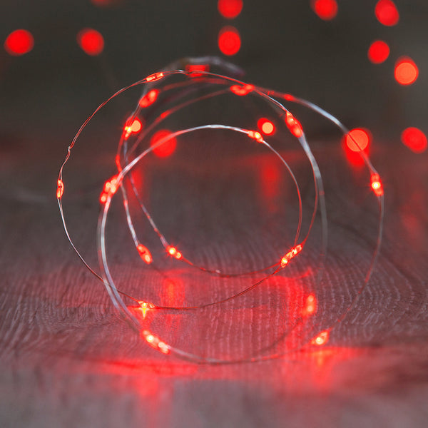 20 Micro Fairy Lights and Jar Lights in Red