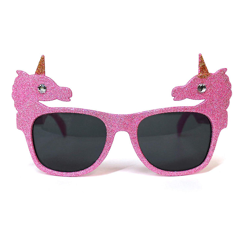 Pink Glitter Unicorn Novelty Fancy Dress Glasses