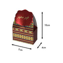 Eid/Ramadan Gift & Treat Celebration Boxes - Red/Gold Stripe Design (12 Pack)
