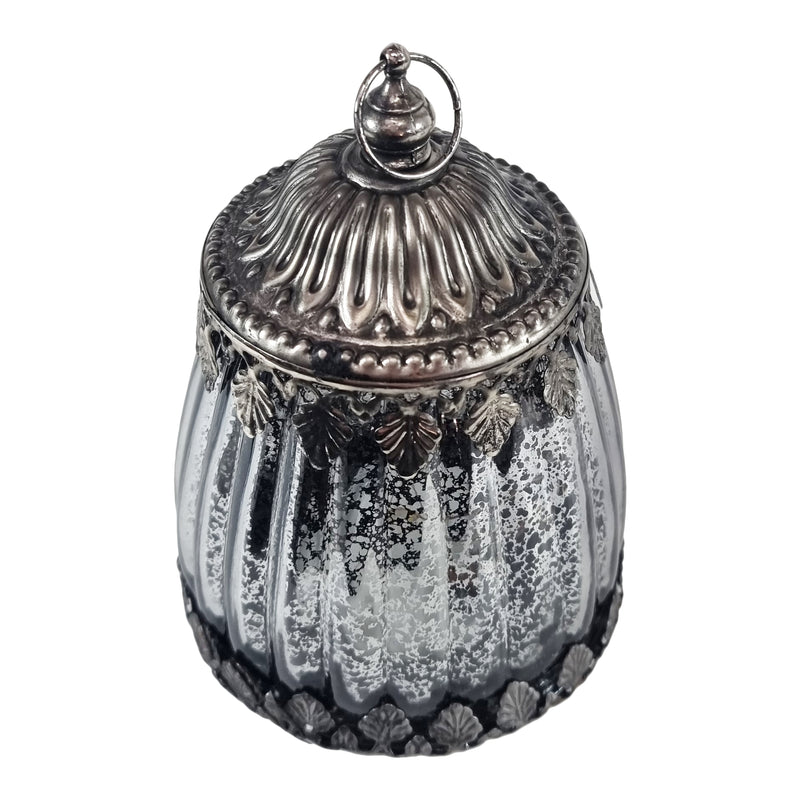 Pewter Glass LED Lantern Candle (24482)