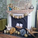 Pack of 4 MINI Crescent Moon Geometric Pattern Paper Hanging Lanterns - Gold