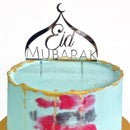 Metallic Silver Eid Mubarak Mosque Qubba Cake Topper