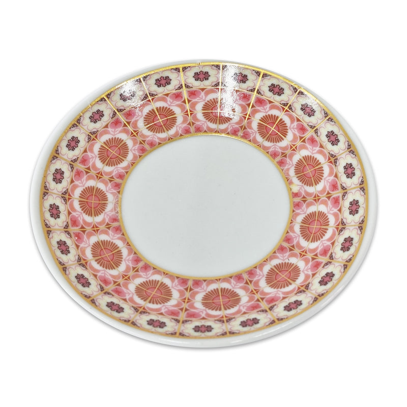 Set of 6 Ceramic Cups & Saucers - Pink Mosaque (C22-8)