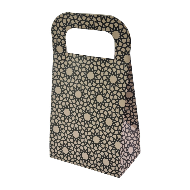 Black & Beige Geometric Shapes Gift Favour Boxes 12 Pack