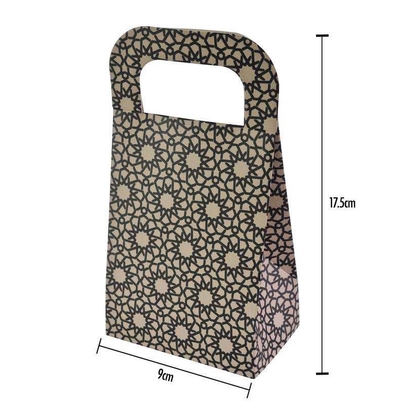 Black & Beige Geometric Shapes Gift Favour Boxes 12 Pack