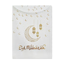 White & Metallic Gold Moons 'Eid Mubarak' Invitation / Money Gift Envelopes (10 Pack)