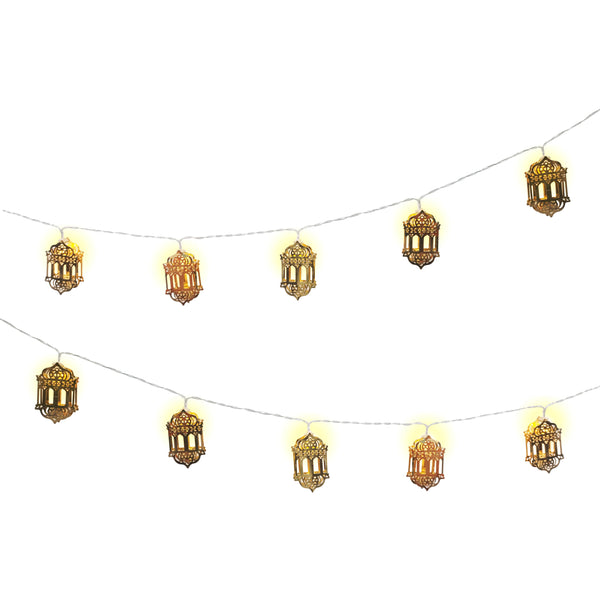 150cm / 10 Battery Powered LED Metal Lanterns Fairy Lights