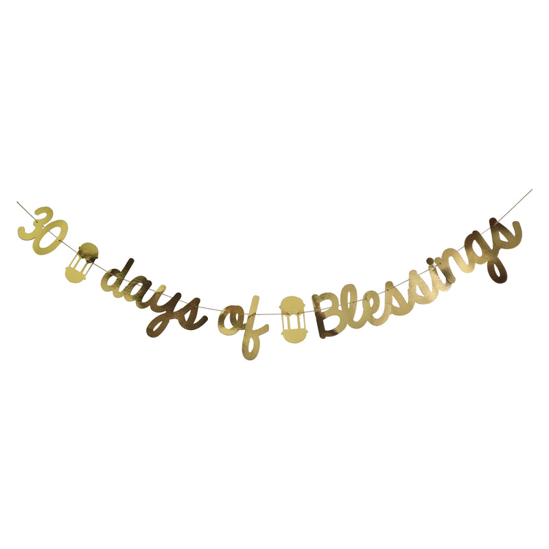 Gold '30 Days of Blessings' Garland Card Bunting - 2m