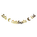 Gold 'Let's Celebrate Eid' Garland Card Bunting - 2m