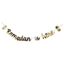 Gold 'Ramadan Is Here' Garland Card Bunting - 2m