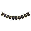Black & Gold 'Eid Mubarak' Bunting, Fans & Balloons Set (Set 22-7)