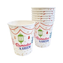 White & Colourful 'Hanging Lantern' Disposable Paper Plate & Cup Set