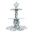 3-Tier Blue & White Turkish Ottoman Style Cardboard Cake Stand