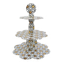 3-Tier Black/White & Gold Star Cardboard Serving Stand