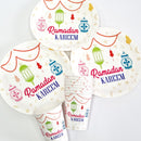 White & Colourful 'Hanging Lantern' Disposable Paper Plate & Cup Set