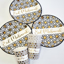 Black White & Gold Star 'Eid Mubarak' Disposable Paper Plate & Cups