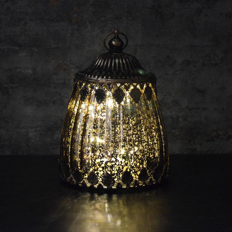 Bronze Glass LED Lantern Candle (24481)