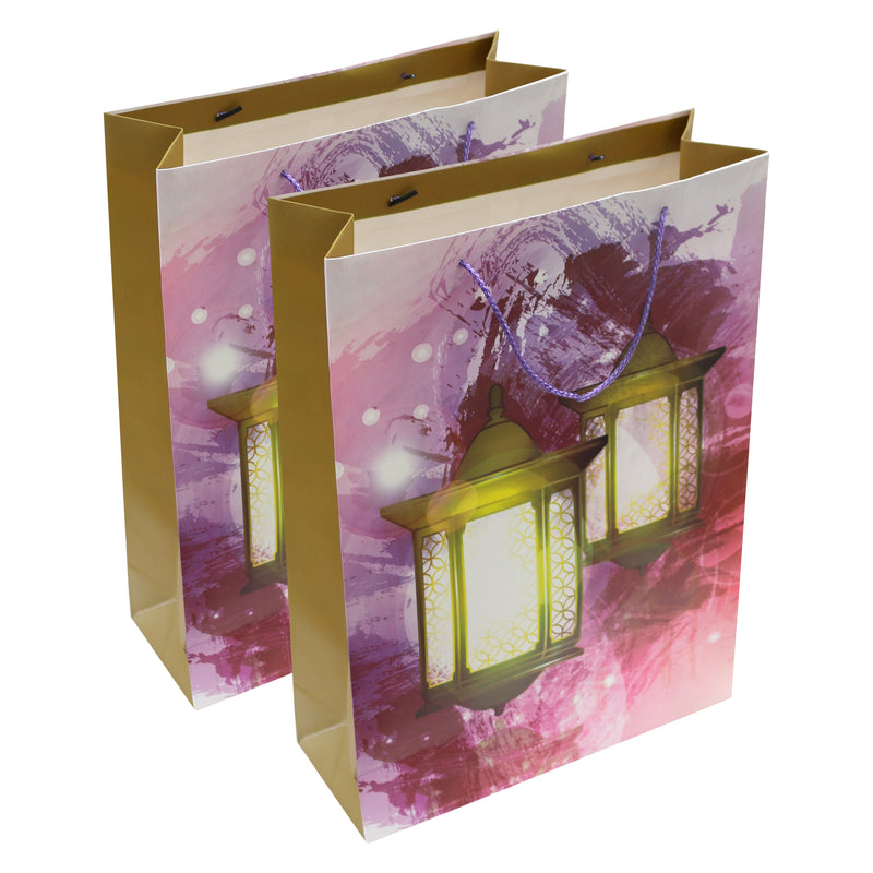 Pack of 2 Large Pink/Purple Lantern Eid & Ramadan Gift Bags