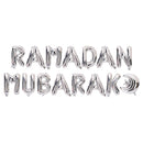 Silver 'Ramadan Mubarak' Foil Letter Balloons