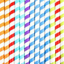 Jumbo Wide Multicolour Stripy Hard Rigid Drinking Straws