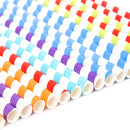 Jumbo Wide Multicolour Stripy Hard Rigid Drinking Straws