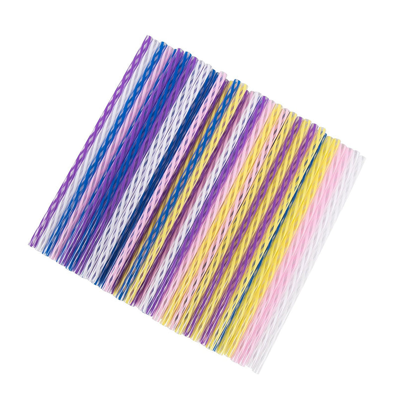 Jumbo Wide Clear/Multicolour Spiral Hard Rigid Drinking Straws