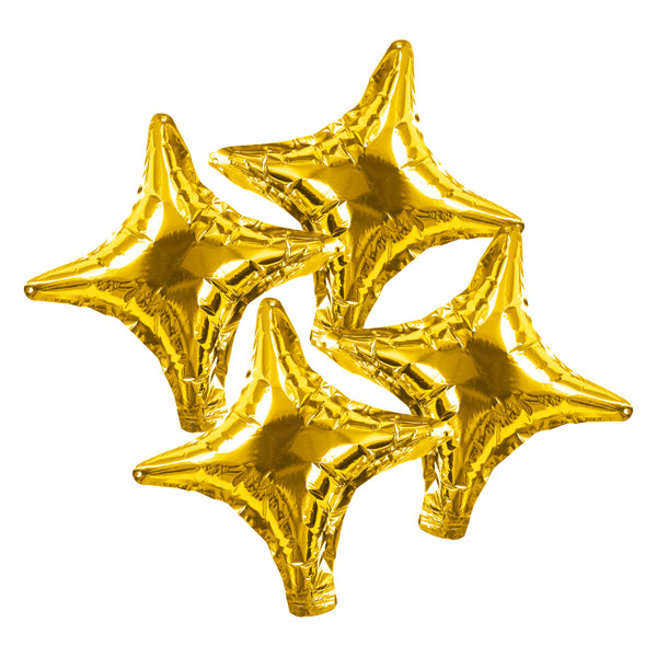 Pack of 4 Gold 4 Point Mini Star Eid & Ramadan Foil Balloon (20cm)