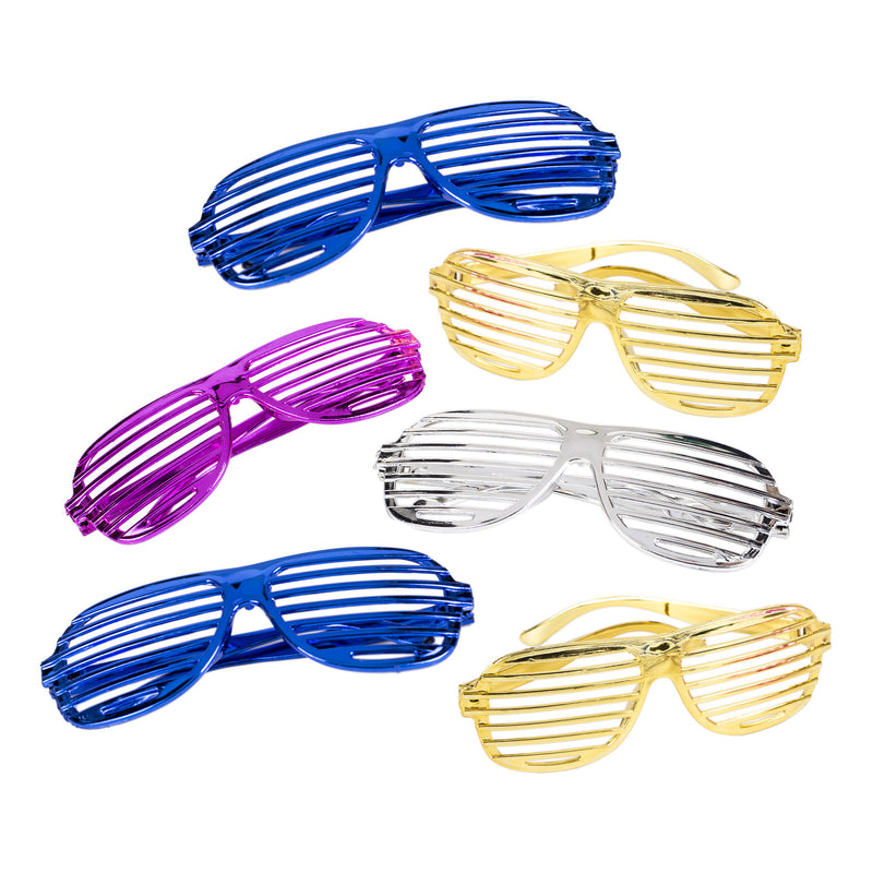 Pack of 6 Metallic Shutter Shade Novelty Glasses