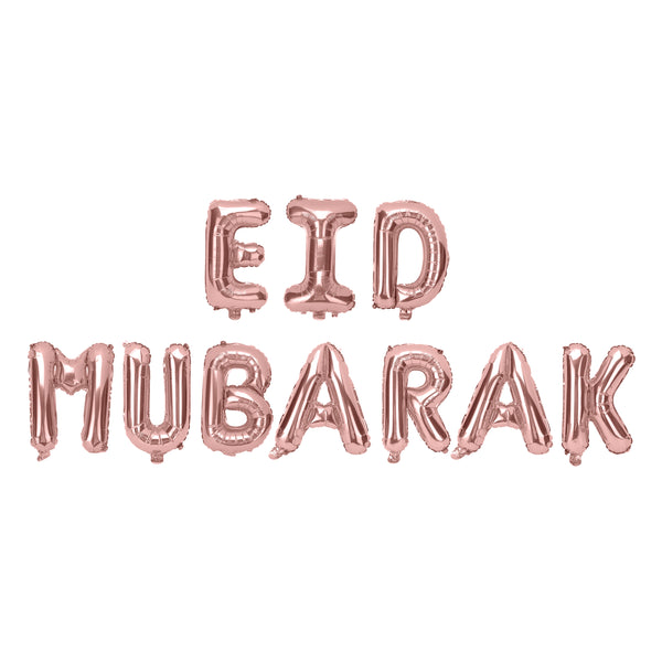 Rose Gold 'Eid Mubarak' Foil Letter Balloons