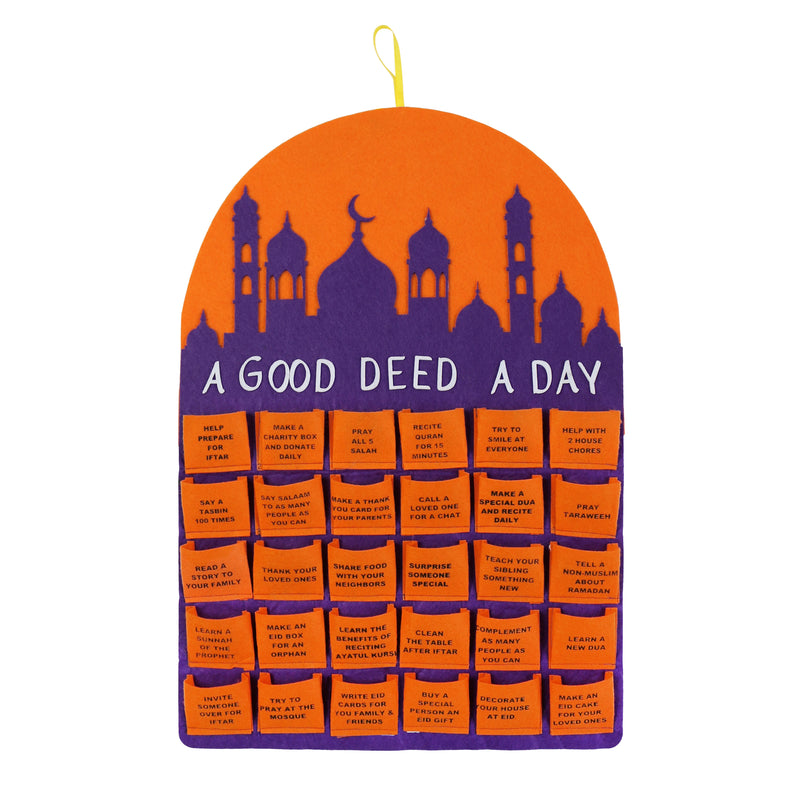 'A Good Deed A Day' Felt Ramadan Calendar - Orange / Purple